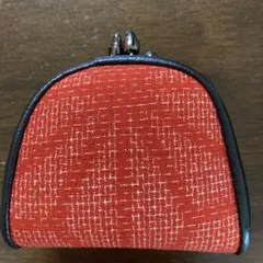 結城紬がま口　小銭入れ