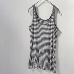 １点もの✨Mossimo 【L】ストライプ タンクトップ グレー ホワイト