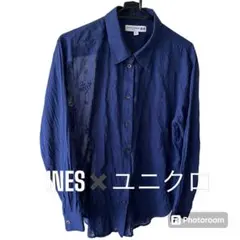 UNIQLO INES✖️ユニクロ　ブラウス　透け感　ブルー　イネスコラボ