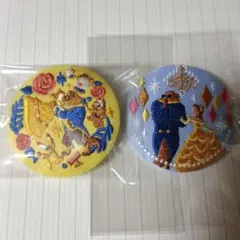 ディズニー刺繍缶バッジ　美女と野獣2個