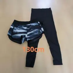 130cm adidas ランニングショーツ タイツ(アルペン)セット