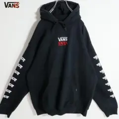 VANS バンズ パーカー プルオーバー 刺繍 M ブラック 黒