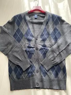 GAP アーガイル柄 グレー系 カーディガン