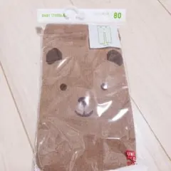 新品未使用 ユニクロ ベビー ベージュ クマ レギンス 80cm