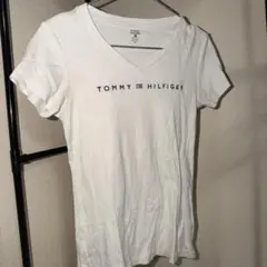 TOMMY HILFIGER ホワイト Vネック Tシャツ S