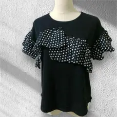 レイカズンフェバリ フリル 半袖 カットソー トップス ドット 可愛い