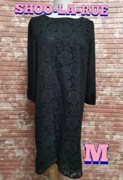 SHOO-LA-RUE シューラルー フラワーレース Ａラインワンピース 黒 M