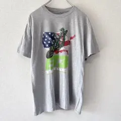 US古着　半袖Tシャツ ライダー バイク モトクロス グレー M相当.