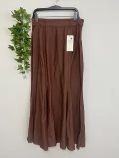 ブラウン フレアロングスカート 新品タグ付き　アースミュージックアンドエコロジー