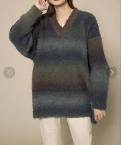 【美品】KBF グラデーションワイドニット マルチ