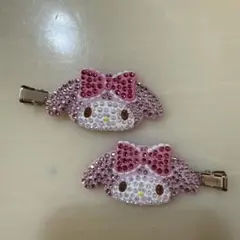 マイメロ マイメロディ サンリオ 前髪 クリップ キラキラ ヘアクリップ