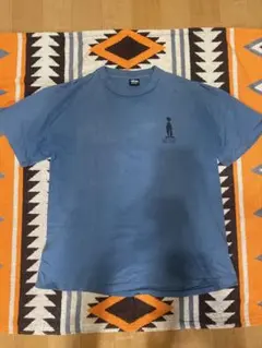 80s STUSSY 黒タグ　シャドーマン Tシャツ XL ブルー