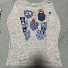 DOUBLE.B 長袖Tシャツ グレー クマ ポケット柄のサムネイル