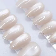 1201 ネイルチップMサイズ 韓国 シンプル ちゅるん ラメ 上品 マグネット