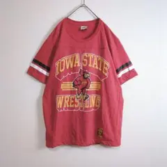 Tシャツ (3L) アイオワ州立大学 プリント カレッジ 大きいサイズ 赤 古着