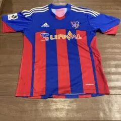 adidas 青赤 ストライプシャツ LIFEVAL