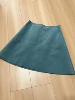 Ray BEAMS青緑 スエード風 Aラインスカート