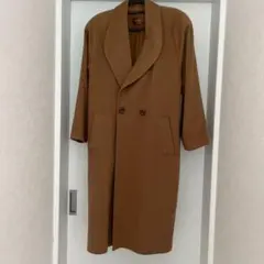 ブラウン ダブルブレスト ロングコート