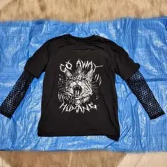 ROMWE XS ブラック Tシャツ 猫デザインのサムネイル