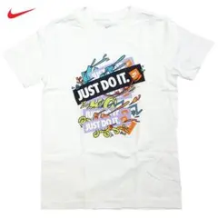Boy's Nike 子供用 キッズ Tシャツ justdoit 白/ナイキ S