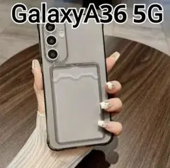 GalaxyA36 ケース　ブラック　黒　クリア　カードケース