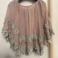 a.r.w❣️レース装飾 半袖ブラウス ピンクベージュのサムネイル