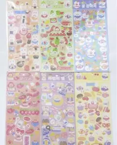 韓国シール　デコシール　ハロウィン　フレークシール　アニマル　クマ　うさぎ