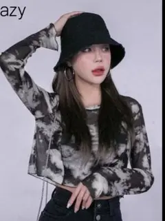 【shien】 シースルートップス　DAZY タイダイシアーメッシュ トップス
