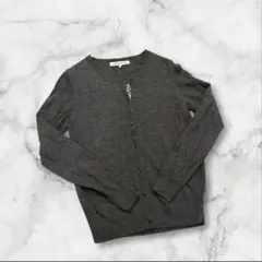 グリーンレーベルリラクシング　長袖カーディガン　グレー　毛100% Mサイズ