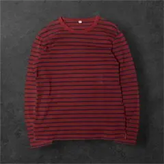 00s OLD UNIQLO ロンT ボーダー レッド × ネイビー y2k M