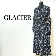 GLACIER ハイネックワンピース　レースアップ　花柄　Honeys