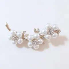 パール フラワー ブローチ・ゴールド 花 入学式 入園式 e2-3691