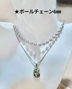 大流行✨2連ネックレス❣️トップドロップダルメシアン　アレルギー対応◆