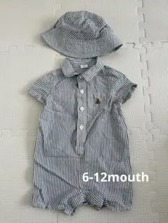 Baby GAP ギャップ ロンパース 半袖 帽子つき ブラナンベア ストライプ