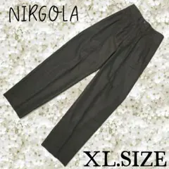 668〚NIRGOLA〛イタリヤ製 パンツ ダークブラウン XLサイズ