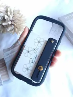 ワイヤーフラワー　シルバー　スマホベルト付き