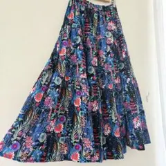 45R フラワープリント タック イージースカート 花柄 ボタニカル 45rpm 45R フラワープリント タック イージースカート 花柄 ボタニカル 45rpm