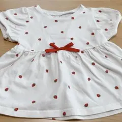 après les cours いちご柄Tシャツ 90