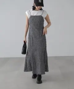 【美品】FREE’S MARTぽこぽこチェックマーメイドキャミワンピース