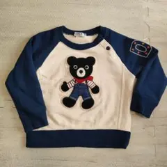 DOUBLE.B クマ刺繍トレーナー 90