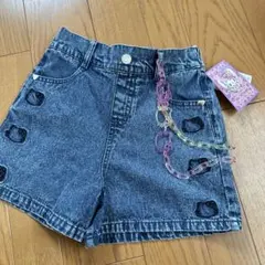140 女の子　しまむら デニム　ショートパンツ キティちゃん サンリオ 刺繍
