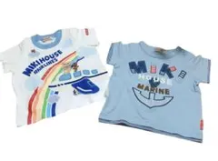 ミキハウス　2枚セット　半袖70 ブルー　貴重デザイン　可愛い