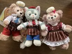 ダッフィー　シェリーメイ　ジェラトーニ　スウィートダッフィー　ぬいぐるみバッジ