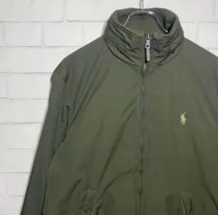 トレンド色！ラルフローレン 裏フリース フルジップジャケット M カーキ