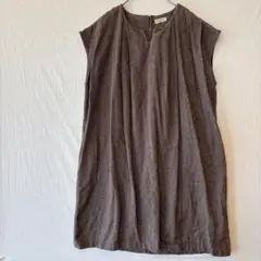 サマンサモスモス チェック柄　ワンピース F ブラウン 起毛素材　ゆったり