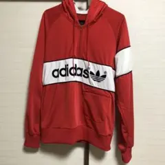 男女兼用 adidas originals 赤 フード付トップス パーカー
