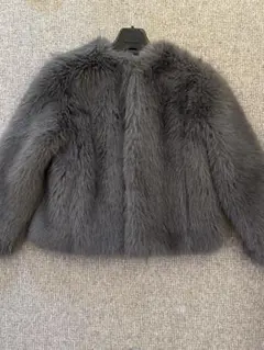 美品ZARA ザラ ショート丈 フェイクファー ジャケットグレーサイズS