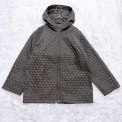 IENA キルティング フーデットブルゾン 38 中綿 ジャケット チャコール
