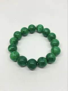 天然石　ロードクロサイト　グリーン　緑石13mm ブレスレット　翡翠色