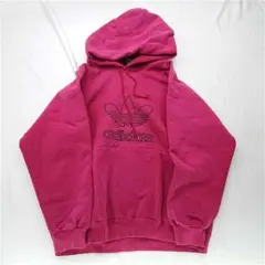 &アディダス トレフォイルロゴ パーカー フーディー ピンク系 S メンズ